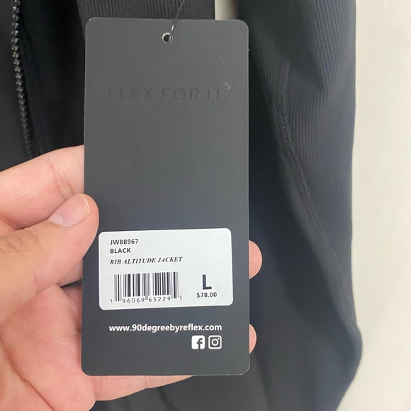 90 Degree By Reflex Rib Altitude Jacket Size L Black Thumbhole Cuffs - Picture 4 of 7